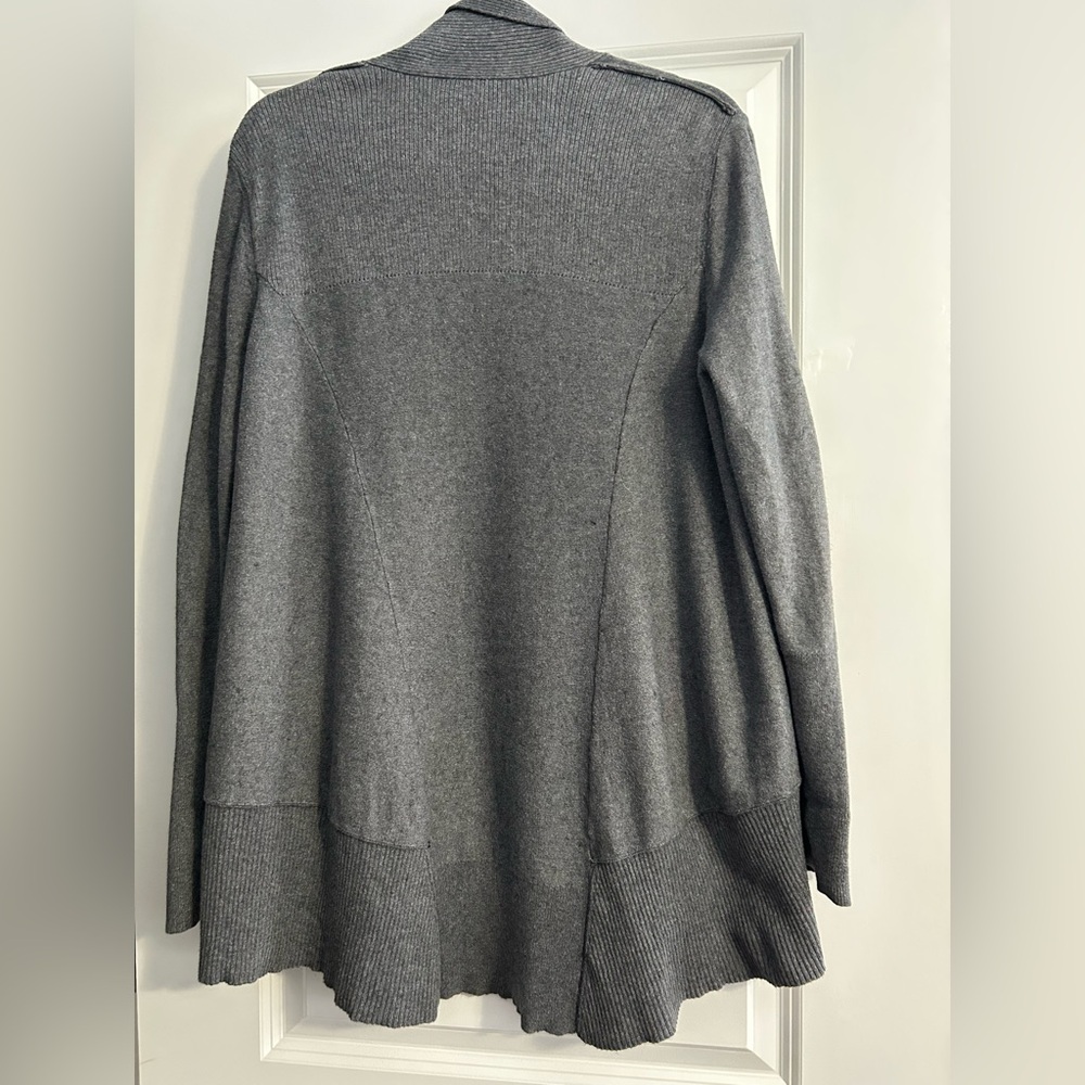 Gray Open Front Cardigan - Picture 2 of 2